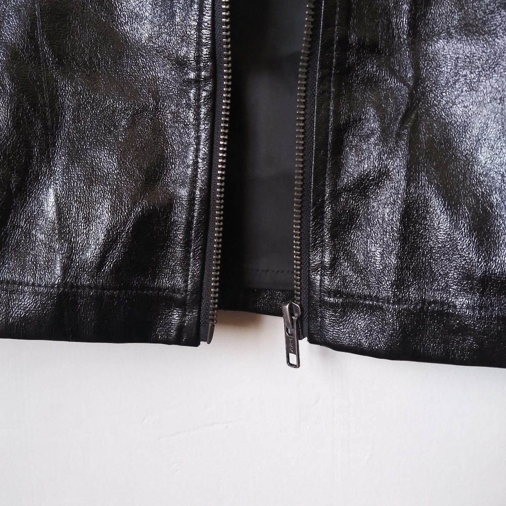 MINKPINK Coyote Vegan Leather Mini Skirt Goth Moto Biker Rock - Picture 4 of 13